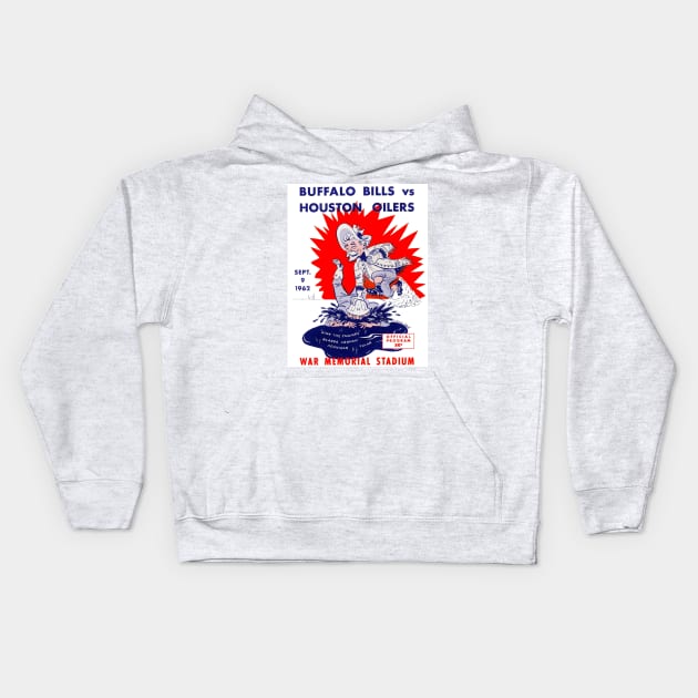 Vintage Buffalo Bills Program Kids Hoodie by DirtyD